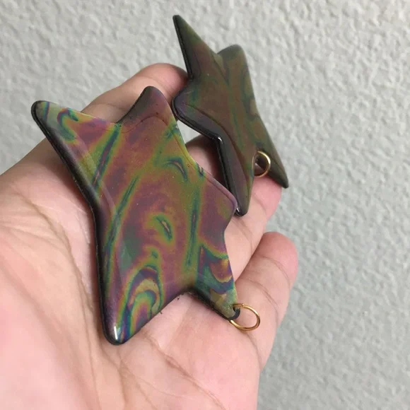 🖤Big Star clip earrings - Picture 6 of 17